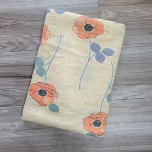 Vintage 70s Polyester (or polyblend) Floral Fabric - 45" x 92"